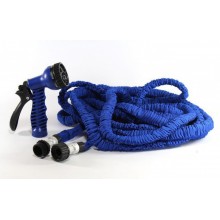 Универсальный автоматически увеличивающейся садовый шланг Xhose Expandable Hose 22,5 м Blue (1-00369-05) + В ПОДАРОК насадка-распылитель для полива