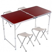 Набір для пікника алюмінієвий стіл і стільці Folding Table Multy Темне дерево