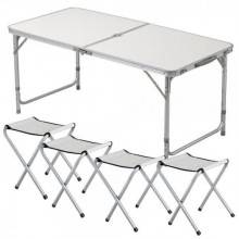 Набір для пікника алюмінієвий стіл і стільці Folding Table Multy Білий