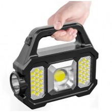 Ліхтар на сонячній батареї з павер банком та USB туристичний Solar 30 Вт LED Чорний