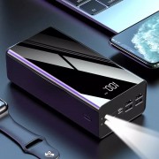Портативний повербанк на 4 пристрої з ліхтариком I-Battery YM-325 ємність 50000 mAh Чорний
