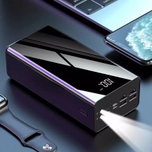 Портативний повербанк на 4 пристрої з ліхтариком I-Battery YM-325 ємність 50000 mAh Чорний