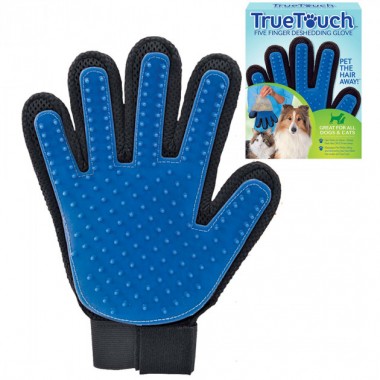Перчатка для вычесывания шерсти True Touch GTM Черно-синяя
