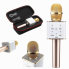 Беспроводной караоке микрофон GTM с динамиками в чехле Bluetooth USB Q7 PRO VERSION Gold