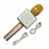 Беспроводной караоке микрофон GTM с динамиками в чехле Bluetooth USB Q7 PRO VERSION Gold