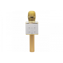 Беспроводной караоке микрофон GTM с динамиками в чехле Bluetooth USB Q7 PRO VERSION Gold