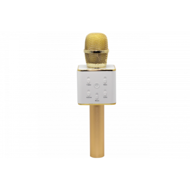 Беспроводной караоке микрофон GTM с динамиками в чехле Bluetooth USB Q7 PRO VERSION Gold