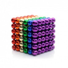 Головоломка Neocube развивающий конструктор Неокуб в боксе 216 магнитных шариков 5 мм Радужный